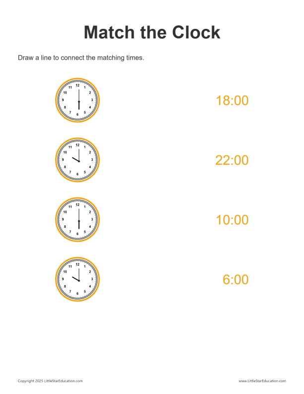Match the Clock: 24 Hour