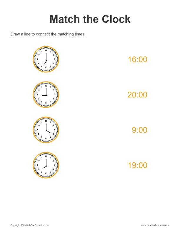 Match the Clock: 24 Hour