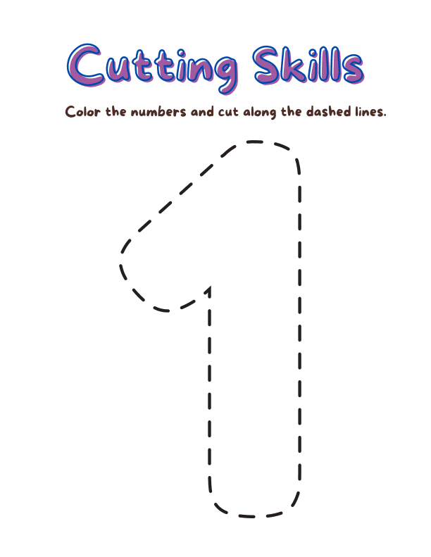 Number Cutting and Coloring Practice for Early Math Skills
