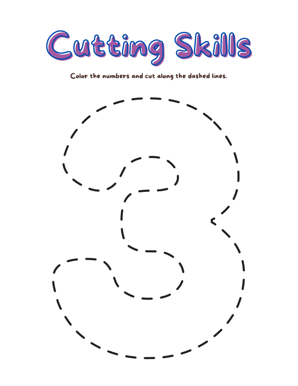 Number Cutting and Coloring Practice for Early Math Skills