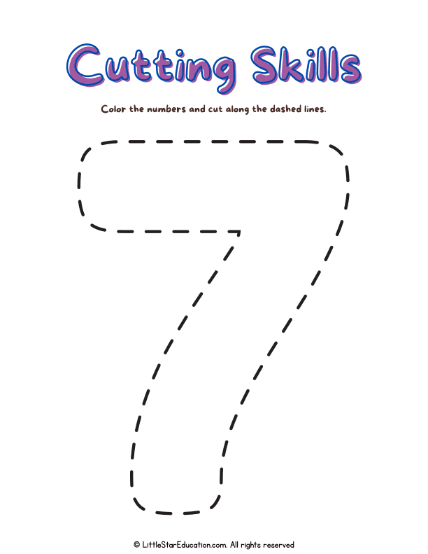 Number Cutting and Coloring Practice for Early Math Skills
