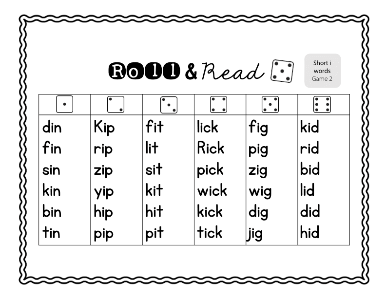 Roll and Read Short 'i' Sounds: Interactive Phonics Games