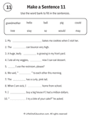 Sentence Building Word Bank Practice for Early Readers ELA thumbnail 11