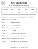 Sentence Building Word Bank Practice for Early Readers ELA thumbnail 12