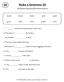 Sentence Building Word Bank Practice for Early Readers ELA thumbnail 20
