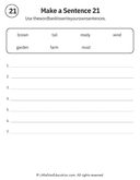 Sentence Building Word Bank Practice for Early Readers ELA thumbnail 21