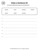 Sentence Building Word Bank Practice for Early Readers ELA thumbnail 22