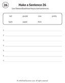 Sentence Building Word Bank Practice for Early Readers ELA thumbnail 26