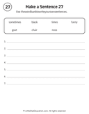 Sentence Building Word Bank Practice for Early Readers ELA thumbnail 27