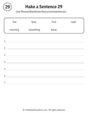 Sentence Building Word Bank Practice for Early Readers ELA thumbnail 29