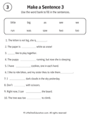 Sentence Building Word Bank Practice for Early Readers ELA thumbnail 3