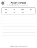 Sentence Building Word Bank Practice for Early Readers ELA thumbnail 38