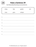 Sentence Building Word Bank Practice for Early Readers ELA thumbnail 39