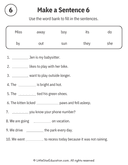 Sentence Building Word Bank Practice for Early Readers ELA thumbnail 6