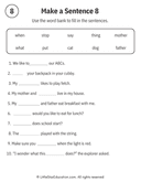 Sentence Building Word Bank Practice for Early Readers ELA thumbnail 8