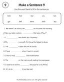 Sentence Building Word Bank Practice for Early Readers ELA thumbnail 9