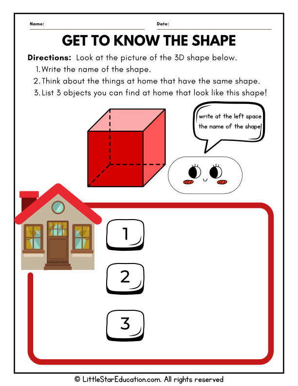 2D and 3D Shapes Identification for First Grade Math