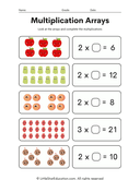 3rd Grade Multiplication with Arrays Worksheet thumbnail 1