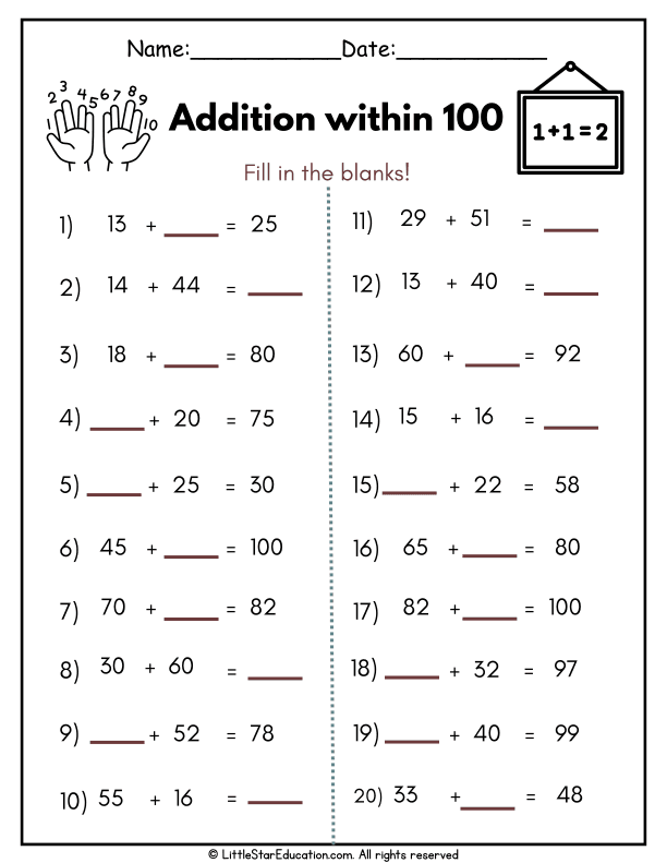 Addition Up to 20 for Grade 1 – Fun & Easy Practice