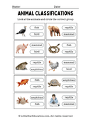 Animal Classification Interactive Science Worksheet thumbnail 1