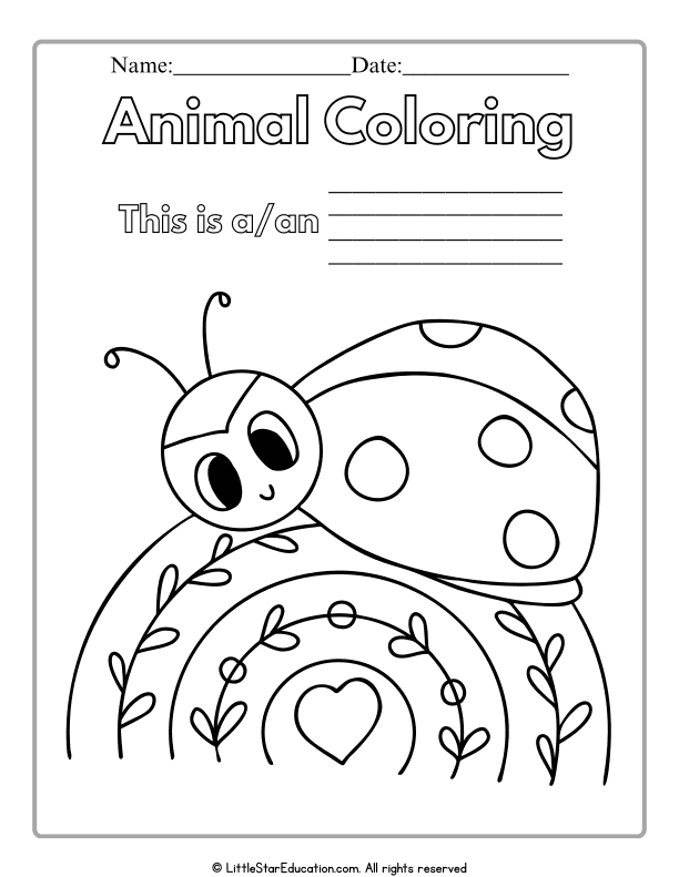 Animal Coloring  for Preschool and Kindergarten Art Skills