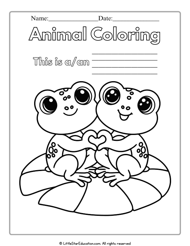 Animal Coloring Pages for Preschool and Kindergarten Art Skills