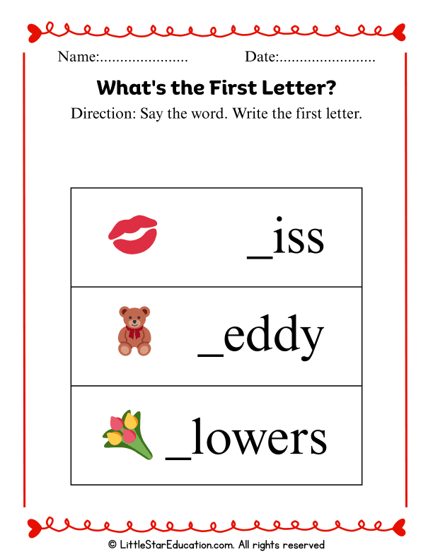 Beginning Sounds Practice: Identifying First Letters for Pre-K and Kindergarten