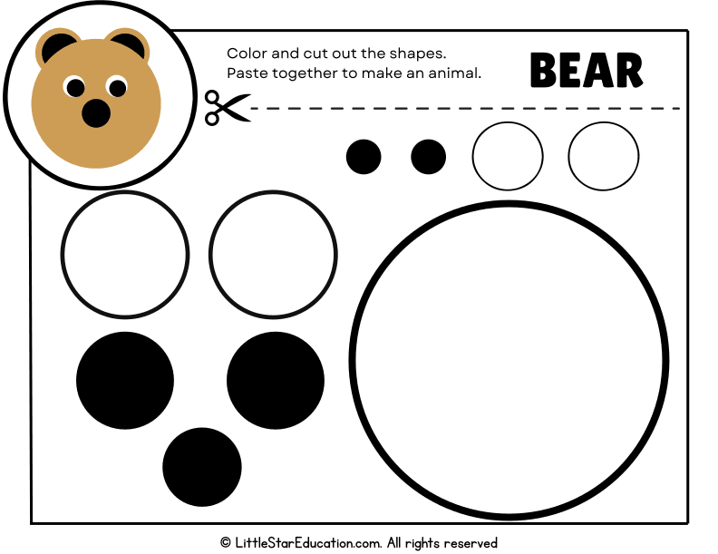 Build a Bear: Color, Cut, and Create for Preschool Art Skills
