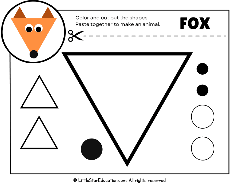 Build a Colorful Fox: Cut and Paste Art for Preschool Kids