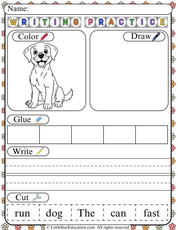 Build a Sentence: Cut, Color, and Write Early Literacy Skills