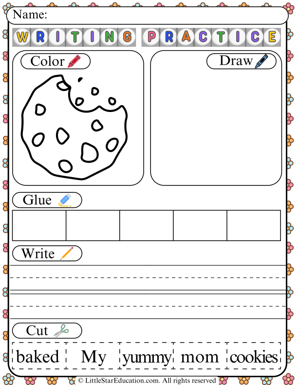 Build a Sentence: Cut, Color, and Write Practice for Early Learners