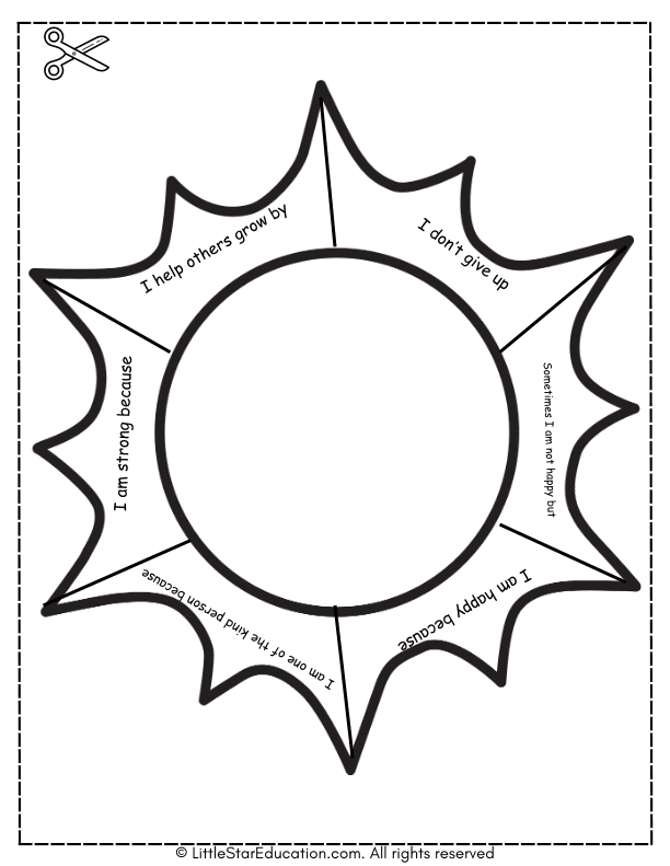 Build Self-Esteem with Positive Affirmation Sun Craft for Kids