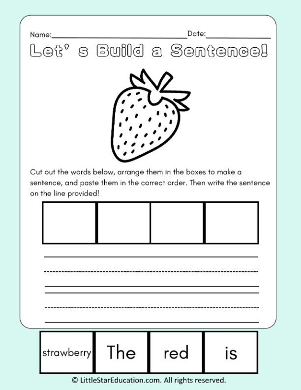 Build Strong Sentences: First Grade English ELA Practice