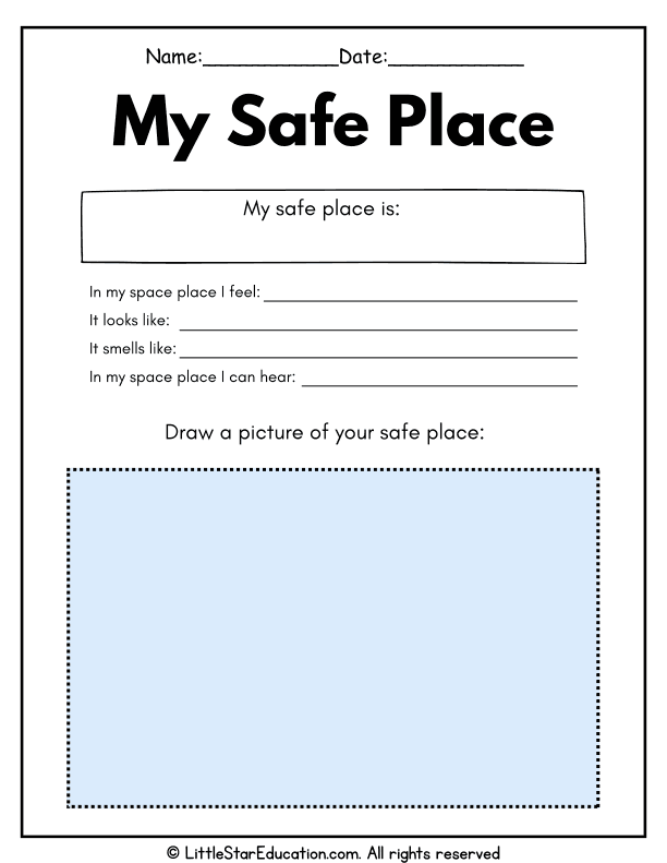 Calm Down Corner My Safe Place Reflection for Early Childhood SEL Skills