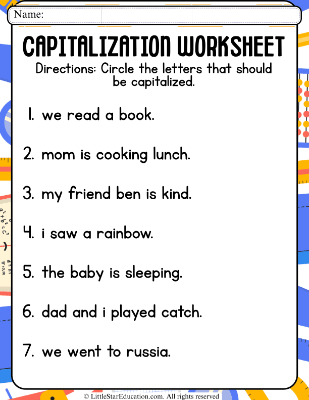 Capital Letter Identification Practice for Early Elementary ELA