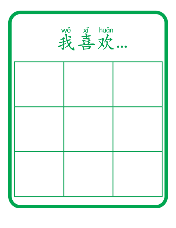 Chinese:喜欢和不喜欢分类 Likes and Dislikes Vocabulary in Chinese for Early Learners