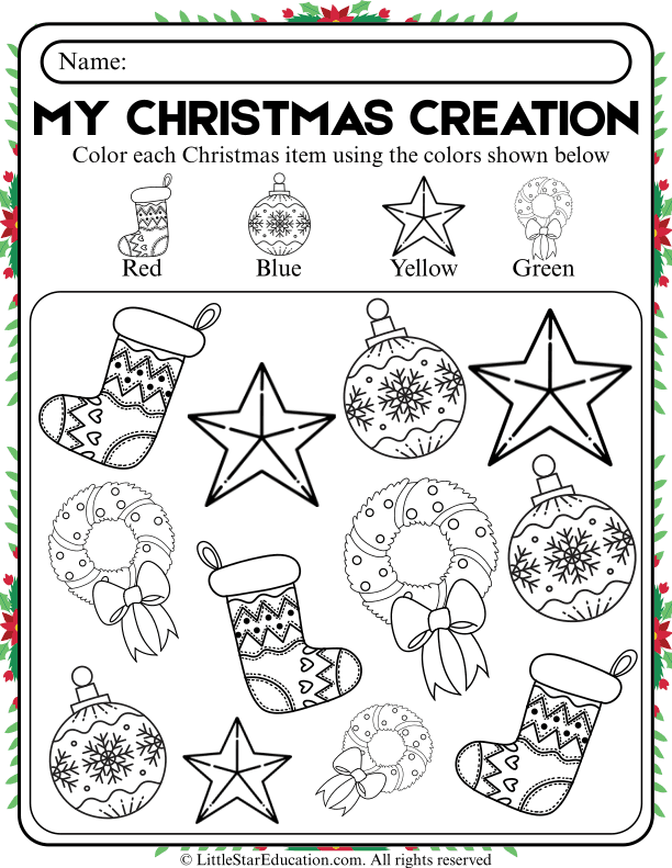 Christmas Color Matching Practice for Pre-K and Kindergarten Math