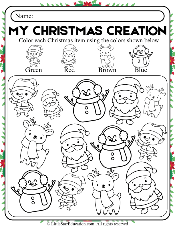 Christmas Color Recognition for Preschool and Kindergarten Math