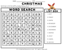 Christmas Word Search Puzzle for Early Elementary ELA Skills thumbnail 1