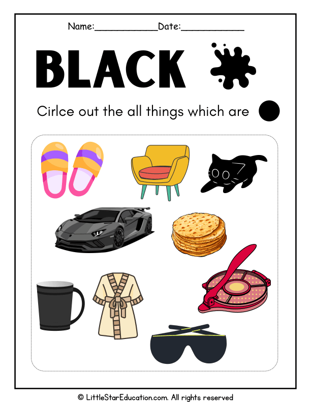 Color Recognition Circles: Find and Circle All Black Objects