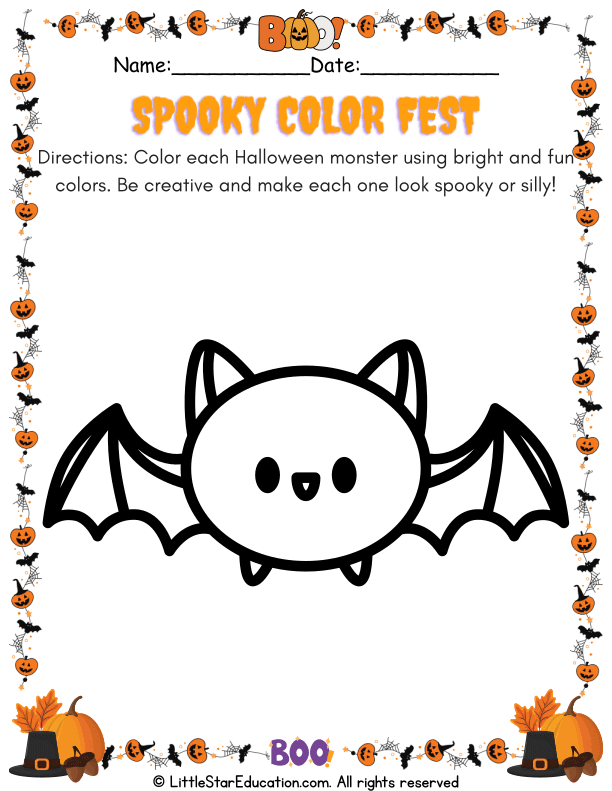 Colorful Halloween Monster Art for Preschool and Kindergarten Creativity