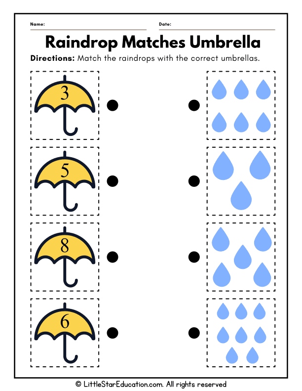 Counting and Number Matching Practice for Preschool Math