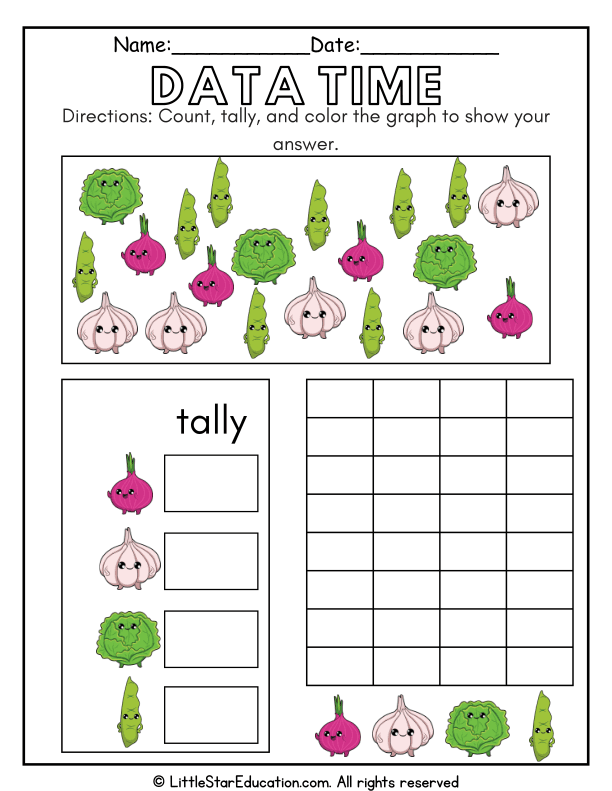 Counting and Tally Graph Practice for Kindergarten Math Skills