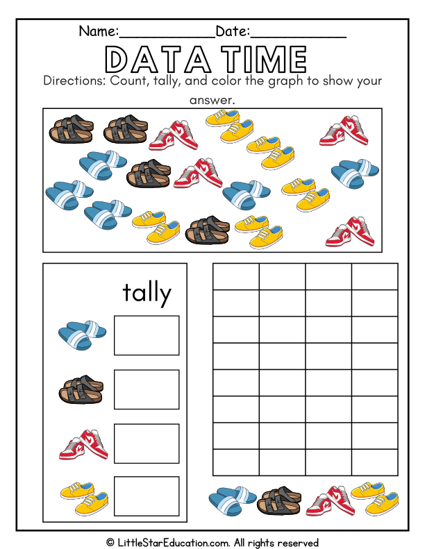 Counting and Tally Marks Graphing for Kindergarten Math