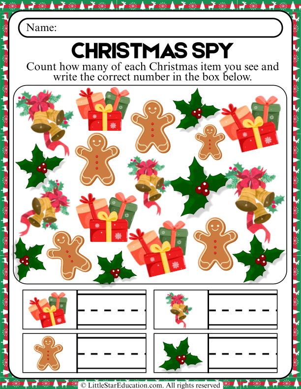 Counting Christmas Objects: Early Math Practice for Pre-K and Kindergarten