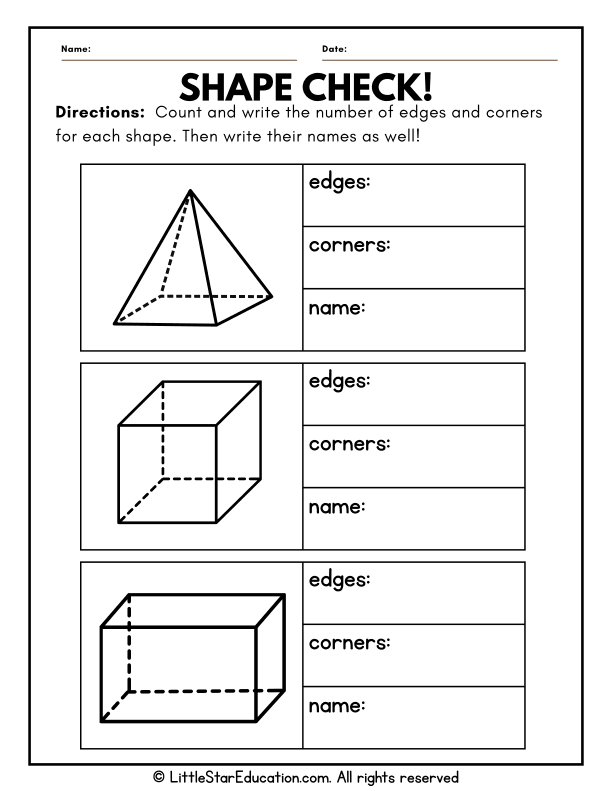 Counting Edges and Corners: 2D and 3D Shapes for Kids