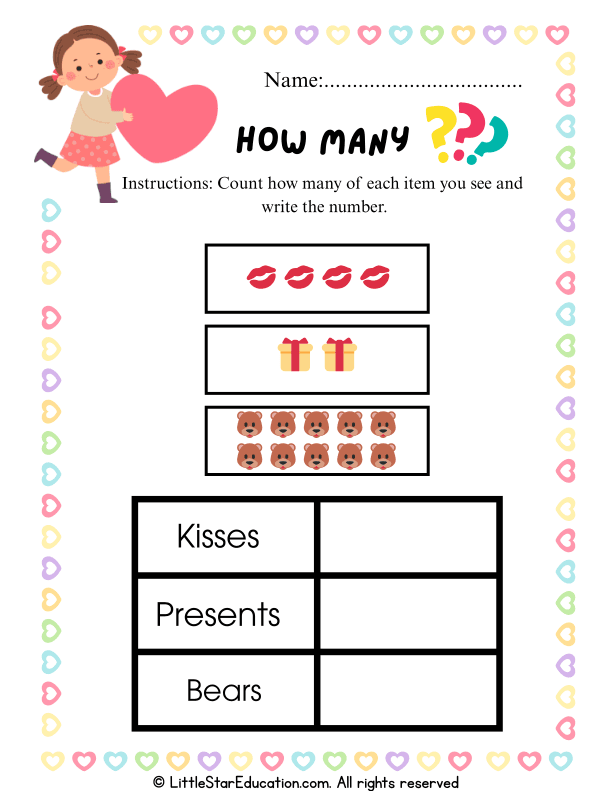 Counting Objects and Writing Numbers for Pre-K and Kindergarten Math
