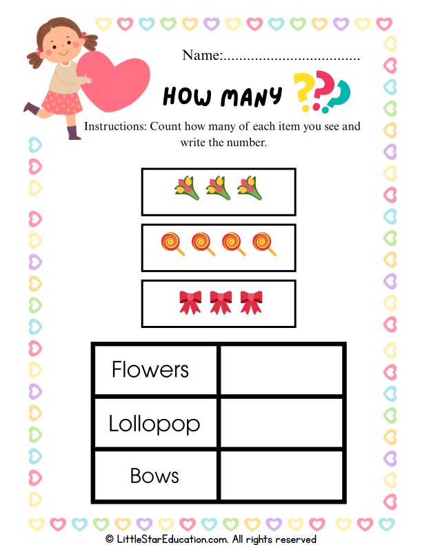 Counting Objects and Writing Numbers for Preschool Math Skills