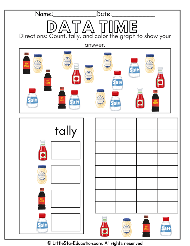Counting, Tally Marks, and Bar Graph Coloring for Early Math