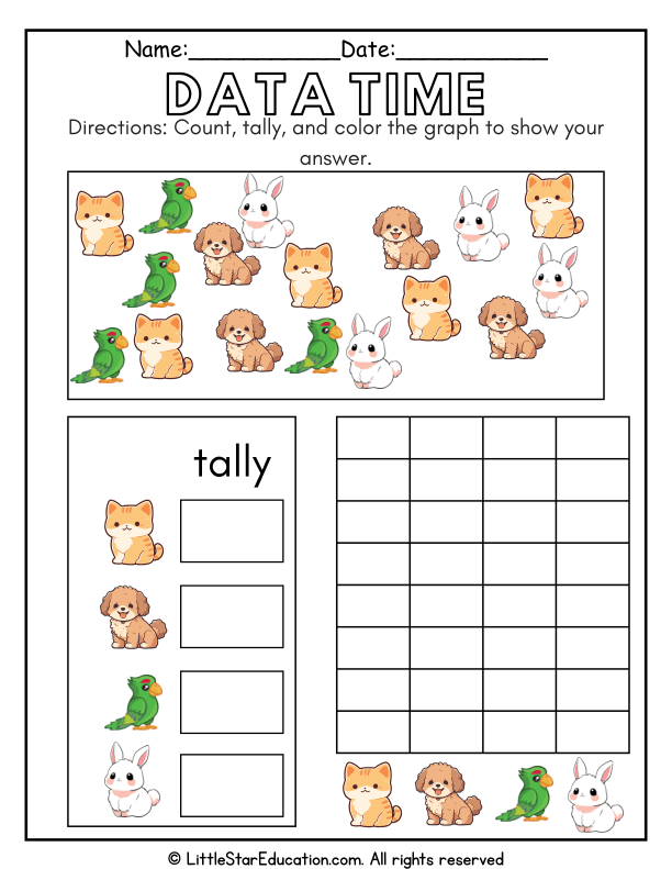 Counting, Tally Marks, and Graphing Skills for Early Math